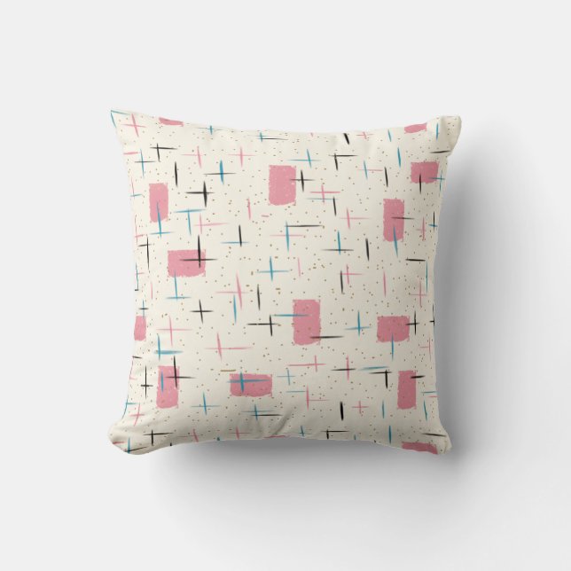 Retro Atomic Pink Pattern Sierkussen (Voorkant)