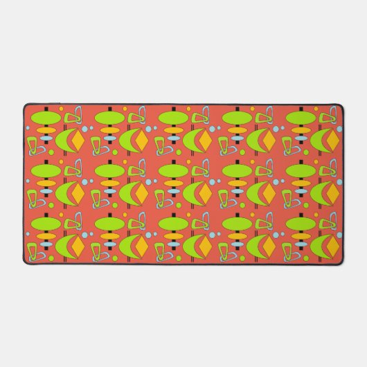 Retro Atomic Shapes Samsung Galaxy Hoesje Bureaumat (Voorkant)