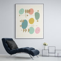 Retro Atomic Space Age Mid Century Moderne Wall Ar