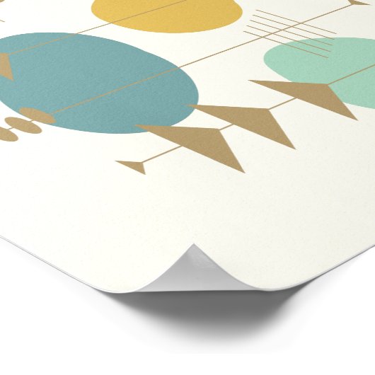 Retro Atomic Space Age Mid Century Moderne Wall Ar Poster (Hoek)