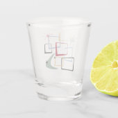 Retro Atomic Squares Sterren Boomerang Midden-eeuw Shot Glas (Achterkant)