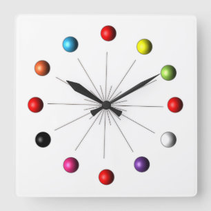 Retro Atomic Star Burst Vierkante Klok