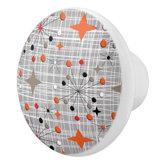 Retro Atomic Starburst Design Keramische Knop (Rechts)