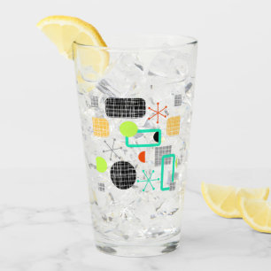 Retro Atomic Starburst Modern mid-century patroon Glas