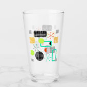 Retro Atomic Starburst Modern mid-century patroon Glas (Voorkant)