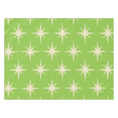 Retro Atomic Stars Pattern op Lime Green Tafelkleed (Voorkant (Horizontaal))