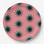 Retro Atomic Sunburst Pattern Papieren Bordje (Voorkant)