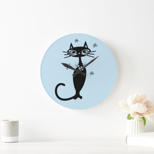 RÉTRO ATOMIQUE CHAT HORLOGE (Maison)
