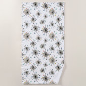 Retro Atomische Starburst Mid Century Modern Strandlaken (Voorkant)