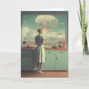 Retro Atoom Keuken Surrealistische Kunst Kaart