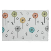 Retro atoombloemen veelkleurig kussensloop (Achterkant)