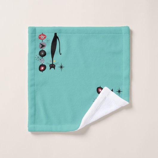 Retro atoomera midden midden midden midden midden  bad handdoek (Wasdoekje)
