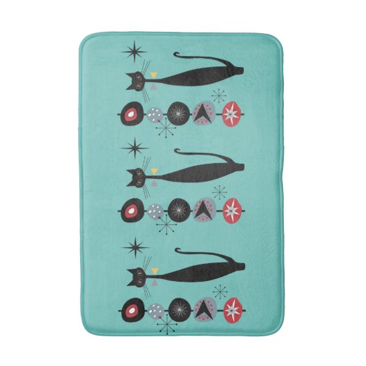 Retro atoomera midden midden midden midden midden  badmat (Voorkant Verticaal)