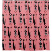 Retro atoomera midden midden midden midden midden  douchegordijn (Voorkant)