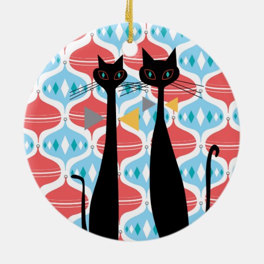 Retro atoomera midden midden midden midden midden  keramisch ornament (Achterkant)