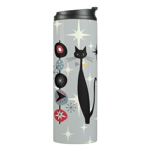 Retro atoomera midden midden midden midden midden  thermosbeker (Gedraaid links)