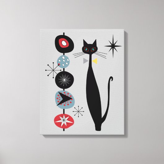 Retro atoomera middeneeuwse moderne kool canvas afdruk (Voorkant)