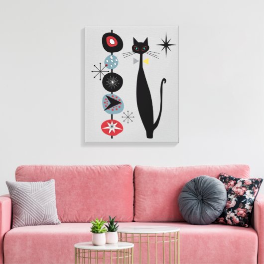 Retro atoomera middeneeuwse moderne kool canvas afdruk (Insitu (Woonkamer))
