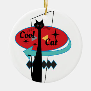 Retro atoomera middeneeuwse moderne kool keramisch ornament