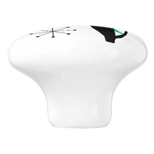 Retro atoomera middeneeuwse moderne kool keramische knop (Zijkant)