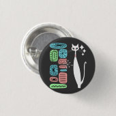 Retro atoomera middeneeuwse moderne kool ronde button 3,2 cm (Voorkant /achterkant)