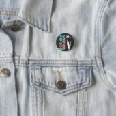 Retro atoomera middeneeuwse moderne kool ronde button 3,2 cm (In situ)