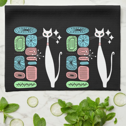 Retro atoomera middeneeuwse moderne kool theedoek (Gevouwen)