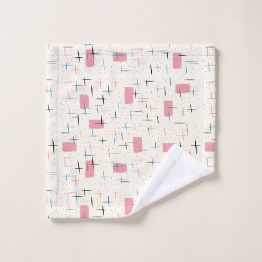 Retro atoomroze set handdoeken (Wasdoekje)