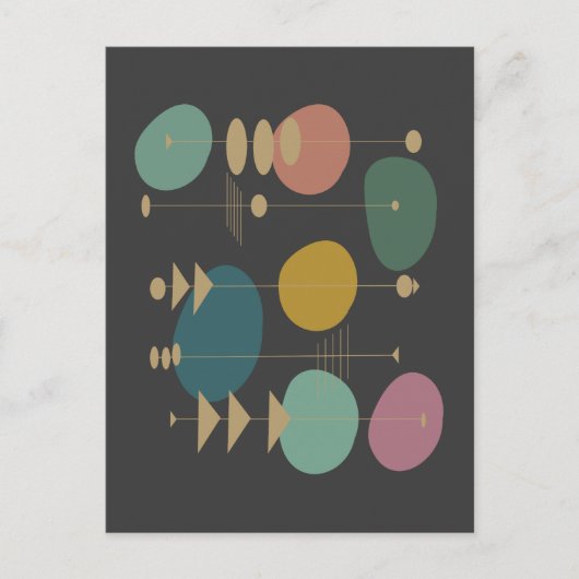 Retro atoomruimtetijdperk midden eeuw modern briefkaart (Voorkant)