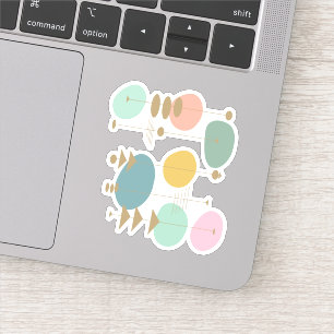 Retro atoomruimtetijdperk midden eeuw modern sticker