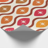 Retro atoomsterren in het middeleeuwse ogeenpatroo cadeaupapier (Hoek)