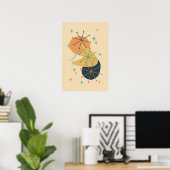 Retro atoomtijdperk Midden-eeuws modern Abstract Poster (Thuiskantoor)