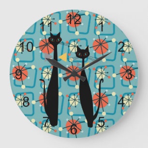 Retro atoomtijdperk midden midden midden midden mo grote klok