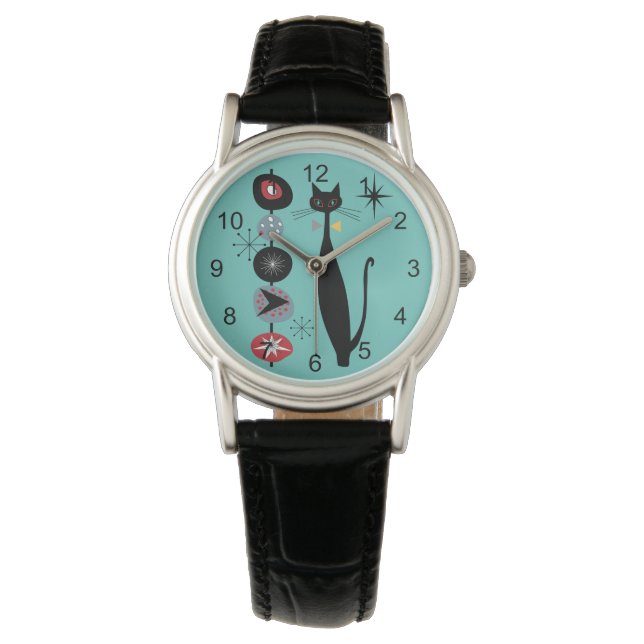 Retro atoomtijdperk midden midden midden midden mo horloge (Voorkant)
