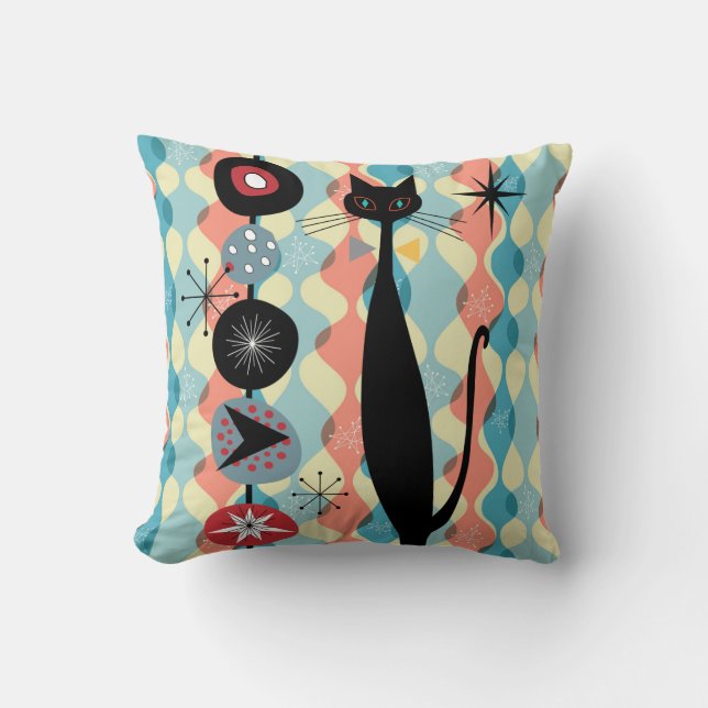 Retro atoomtijdperk midden midden midden midden mo kussen (Voorkant)