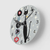 Retro atoomtijdperk midden midden midden midden mo ronde klok (Hoek)