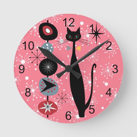 Retro atoomtijdperk midden midden midden midden mo ronde klok (Voorkant)