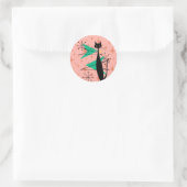 Retro atoomtijdperk midden midden midden moderne M Ronde Sticker (Tas)