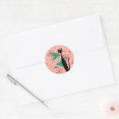 Retro atoomtijdperk midden midden midden moderne M Ronde Sticker (Envelop)