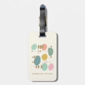 Retro atoomtijdperk midden modi gepersonaliseerd bagagelabel (Achterkant verticaal)