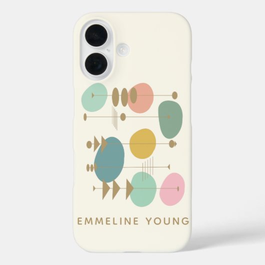 Retro atoomtijdperk midden modi gepersonaliseerd Case-Mate iPhone case (Achterkant)