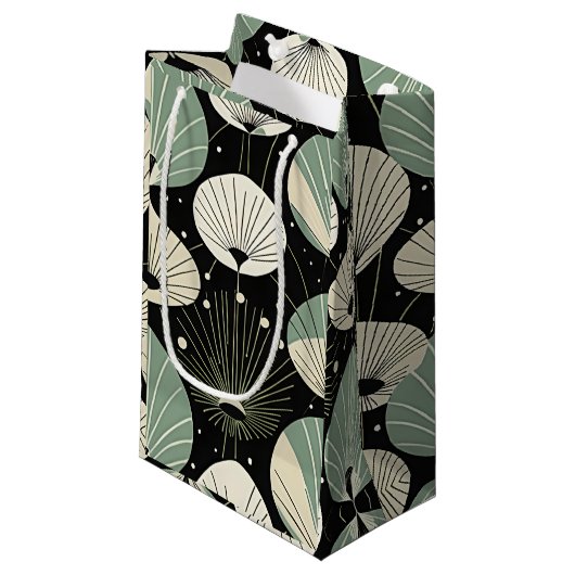 Retro atoomtijdperk minimaal modern patroon klein cadeauzakje (Voorkant Gekanteld)