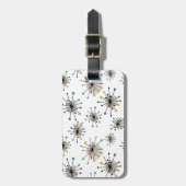 Retro atoomtijdperk Starburst patroon midden eeuw Bagagelabel (Voorkant verticaal)