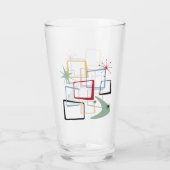 Retro atoomvierkanten sterren Boomerang Mid Centur Glas (Achterkant)