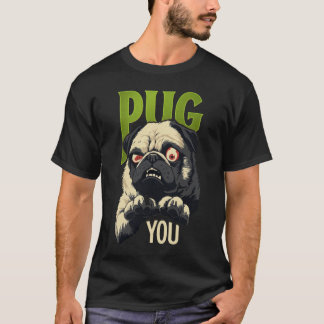 Retro Attitude Pug Grafische T-Shirt