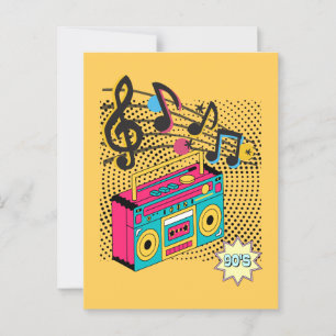 Retro audio boombox. briefkaart