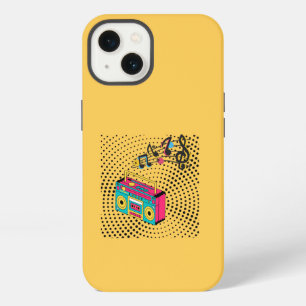 Retro audio boombox. iPhone 13 hoesje