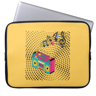 Retro audio boombox. laptop sleeve