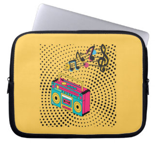 Retro audio boombox. laptop sleeve