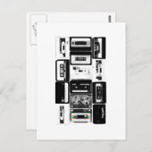 Retro-audio cassette group b&w briefkaart (Voorkant / Achterkant)